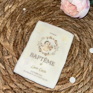 Faire-Part Biscuit Baptême Couronne
