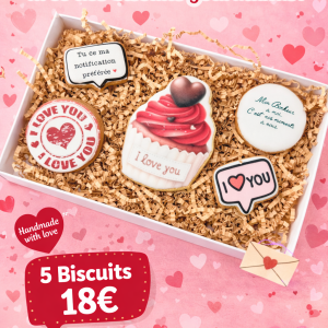 Box 5 biscuits Saint Valentin
